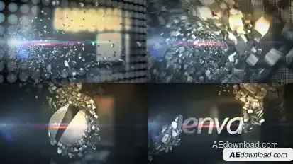 Metallic Crystal Logo Text Reveal Video Displays template preview