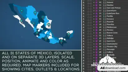 Mexico Map Kit Video Displays template preview