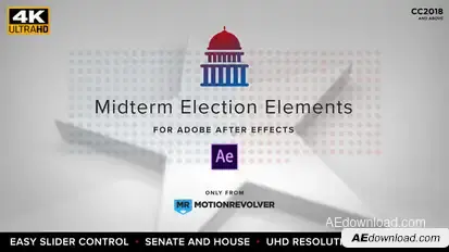 Midterm Election Elements | House & Senate Video Displays template preview