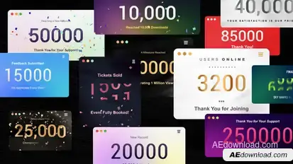 Milestone & Number Counts Animations Premiere Pro template preview