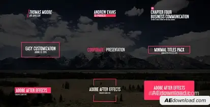 Minimal & Corporate Titles Video Displays template preview
