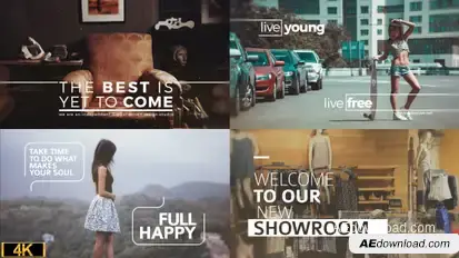 Minimal Big Titles Slides Video Displays template preview