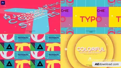 Minimal Colorful Typo Intro Premiere Pro template preview