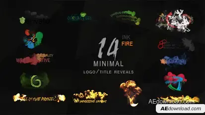 Minimal Ink&fire Logo/Title Reveals Package Video Displays template preview