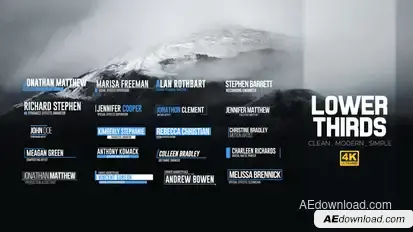 Minimal Modern Lower Thirds Video Displays template preview