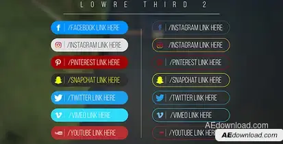 Minimal Social Media Lower thirds Video Displays template preview