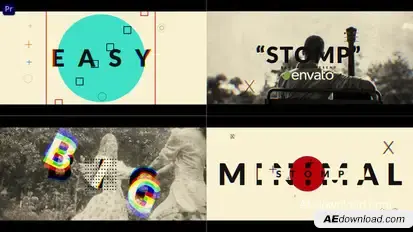 Minimal Stomp Typo Premiere Pro template preview