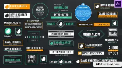 Minimal Titles & Lower Thirds Video Displays template preview
