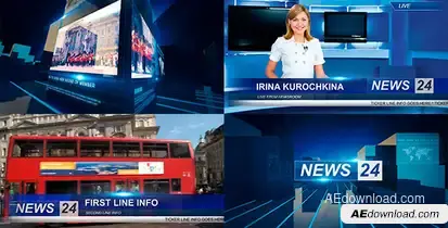Minimalist Broadcast News Package Video Displays template preview