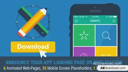 Mobile App Landing Page Promo Video Displays template preview