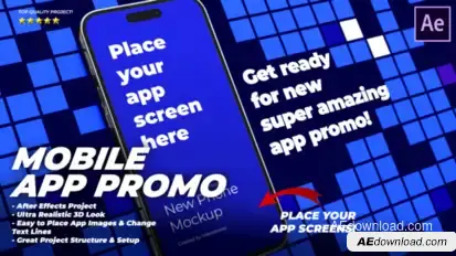 Mobile App Promo for Phone 14 Video Displays template preview