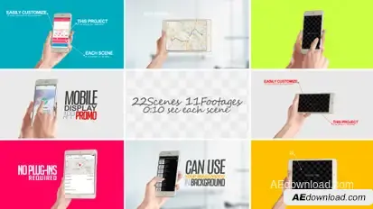 Mobile Display For App Promo Video Displays template preview