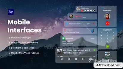 Mobile Interface Pack Elements template preview