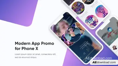 Modern App Promo Video Displays template preview