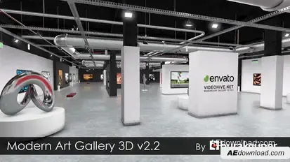 Modern Art Gallery 3D v2.2 Video Displays template preview