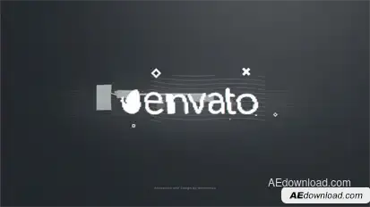 Modern Glitch Logo Video Displays template preview