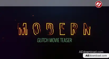 Modern Glitch Movie Teaser Video Displays template preview