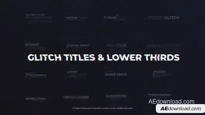 Modern Glitch Titles & Lower Thirds Video Displays template preview