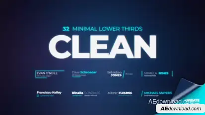 Modern Glow Lower Thirds Video Displays template preview