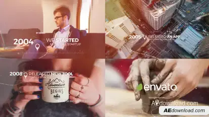 Modern Parallax Timeline Slideshow Video Displays template preview
