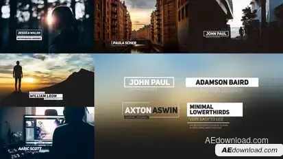 Modern Simple Lower Third Video Displays template preview