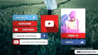 Modern Social Media Lower Thirds Video Displays template preview