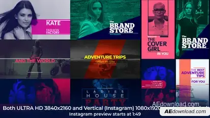 Modern Titles - Instagram Stories Typo Opener Video Displays template preview