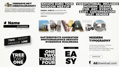 Modern Typography Video Displays template preview