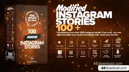 Modified Instagram Stories Video Displays template preview