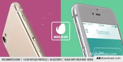 Modular App Promo Video Displays template preview
