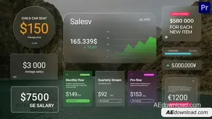 Money counter pack | MOGRT Premiere Pro template preview