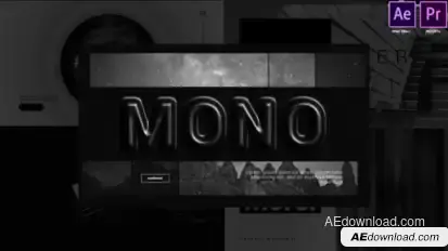 Monochrome Dynamic Typography Video Displays template preview