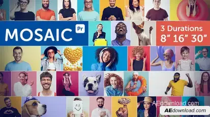 Mosaic Logo Opener for Premiere Pro Premiere Pro template preview