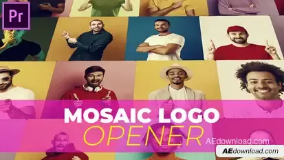 Mosaic Logo Opener MOGRT for Premier Pro Premiere Pro template preview