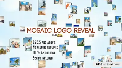 Mosaic Logo Reveal | After Effects Template Video Displays template preview