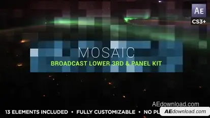 Mosaic Lower Third & Title Kit Video Displays template preview
