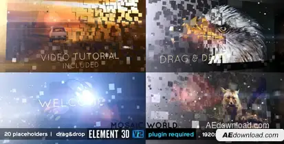 Mosaic World Video Displays template preview