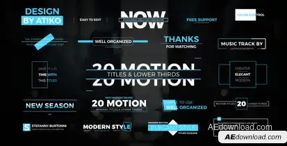 Motion Titles & Lower Thirds 1 Video Displays template preview