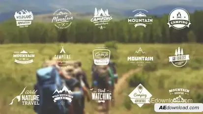 Mountain Travel And Campfire Badges Video Displays template preview