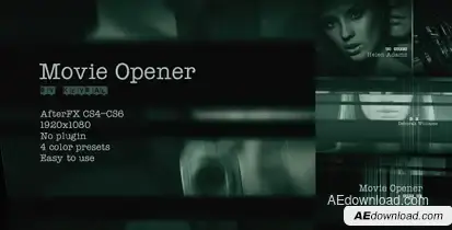 Movie Opener Video Displays template preview