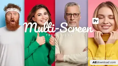 Multi-Screen Transitions for Premiere Pro Premiere Pro template preview