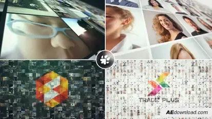 Multi Video Wall Logo Video Displays template preview