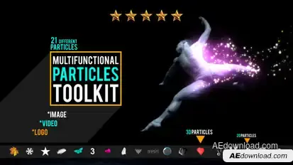 Multifunction Particles Toolkit Video Displays template preview