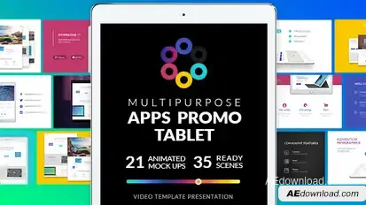 Multipurpose Apps Promo for Tablet Video Displays template preview