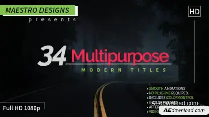 Multipurpose Modern Titles Video Displays template preview