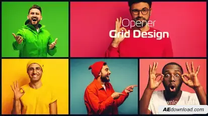 Multiscreen Grid Slides Openers template preview