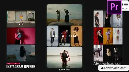 Multiscreen Instagram Opener Premiere Pro template preview