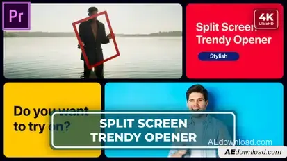 Multiscreen Slideshow Opener | Split Screen Premiere Pro template preview