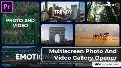 Multiscreen Slideshow Original Split Screen Opener MOGRT for Premier Pro Premiere Pro template preview