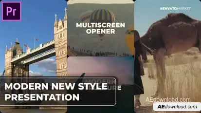 Multiscreen Slideshow | Split Screen Opener MOGRT for Premier Pro Premiere Pro template preview